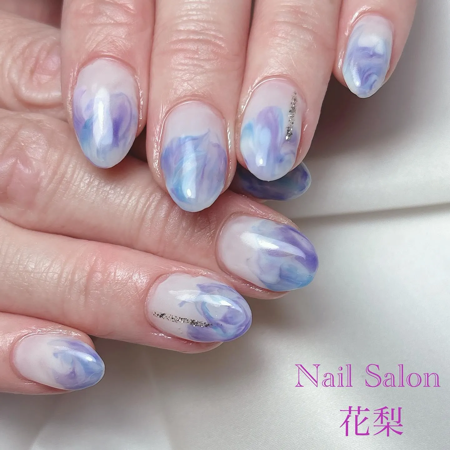 紫陽花ニュアンスネイル