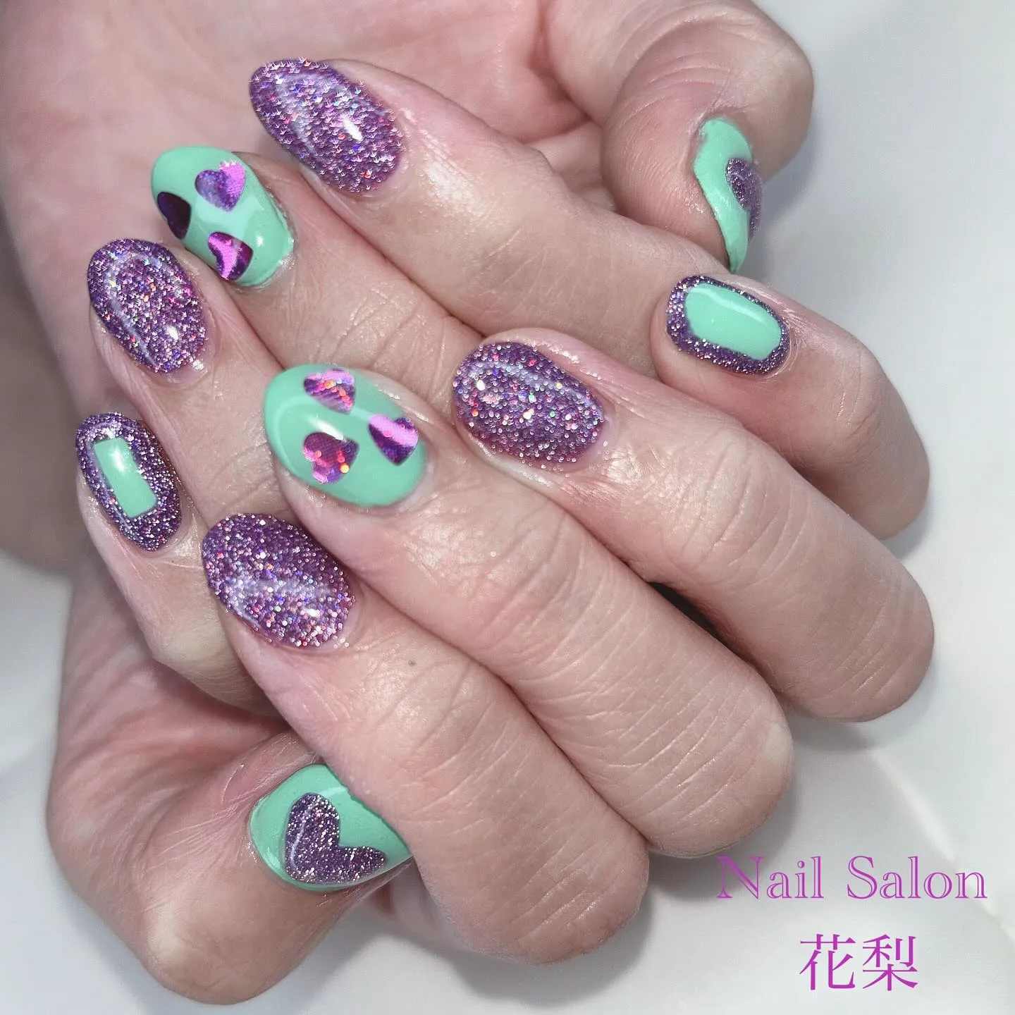 ハートデザインネイル♡♡♡