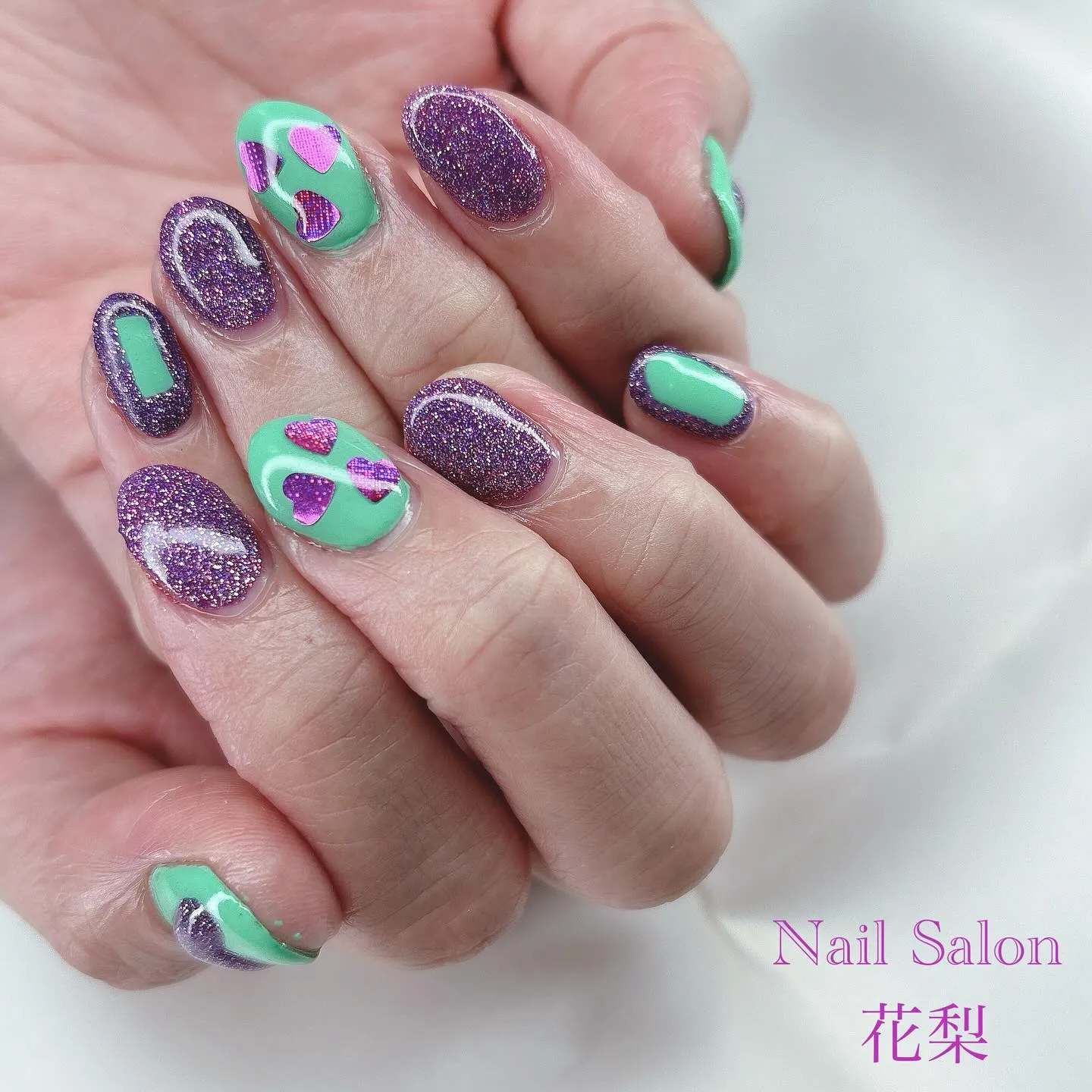 ハートデザインネイル♡♡♡
